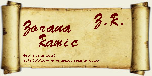 Zorana Ramić vizit kartica